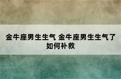 金牛座男生生气 金牛座男生生气了如何补救